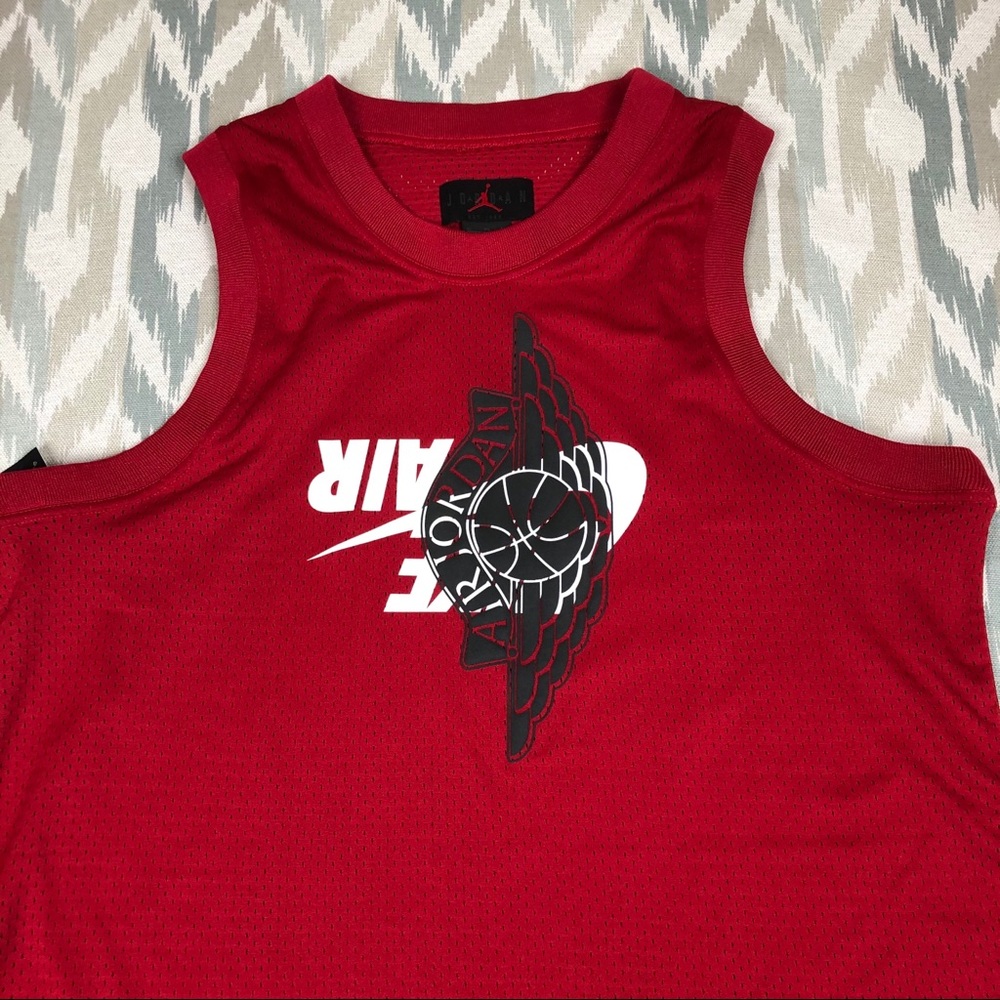 Nike Jordan Air Jumpman Mens Mesh Jersey Wings Bred Red Retro Size XL BQ8479-687 - Picture 6 of 10